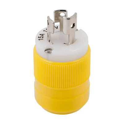 Marinco Locking Plug - 15A, 125V - Yellow Marinco Locking Plug - 15A, 125V - Yellow