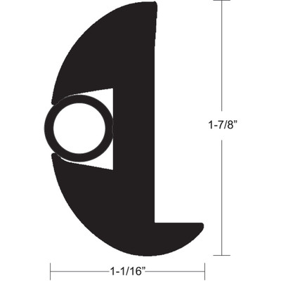 TACO Flex Vinyl Rub Rail Kit - Black w/Black Insert - 50' - 1-7/8" x 1-1/16" TACO Flex Vinyl Rub Rail Kit - Black w/Black Insert - 50' - 1-7/8" x 1-1/16"