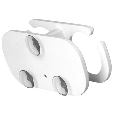 TACO 2-Drink Poly Cup Holder w/Suction Cup Mounts - White TACO 2-Drink Poly Cup Holder w/Suction Cup Mounts - White