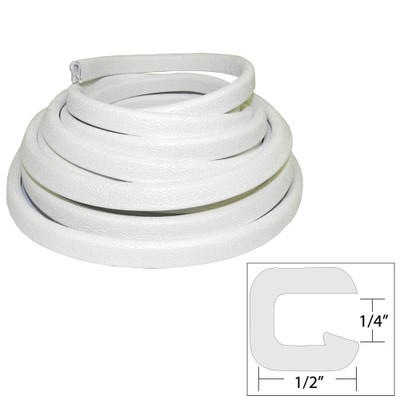 TACO Flexible Vinyl Trim - ¼" Opening x ½"W x 25'L - White TACO Flexible Vinyl Trim - ¼" Opening x ½"W x 25'L - White
