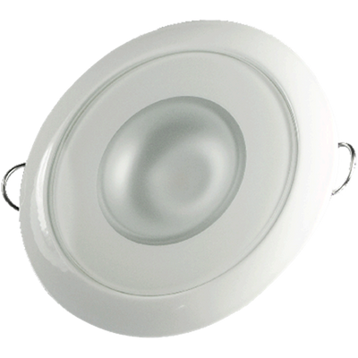 Lumitec Mirage - Flush Mount Down Light - Glass Finish/White Bezel - Warm White Dimming
