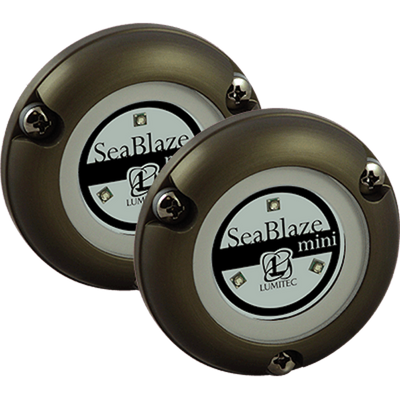 Lumitec SeaBlaze Mini - Underwater Light - Pair - Brushed Finish - Blue Non-Dimming