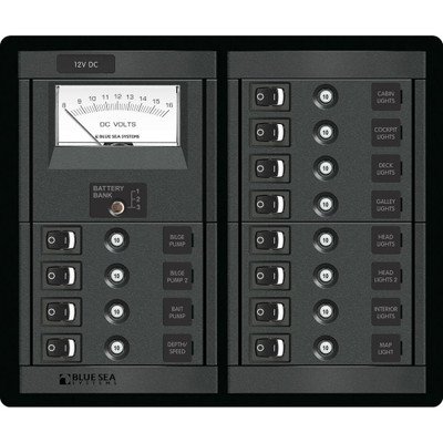Blue Sea 1464 12 Position Switch CLB + Meter Square Blue Sea 1464 12 Position Switch CLB + Meter Square