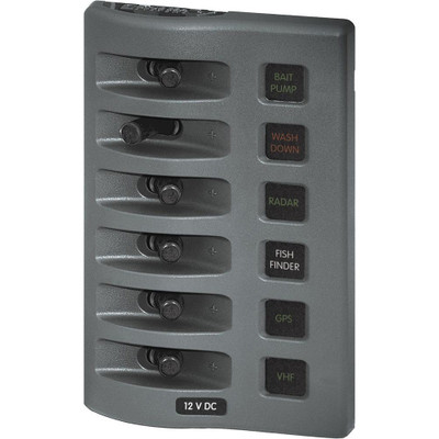 Blue Sea 4306 WeatherDeck Water Resistant Fuse Panel - 6 Position - Grey Blue Sea 4306 WeatherDeck Water Resistant Fuse Panel - 6 Position - Grey