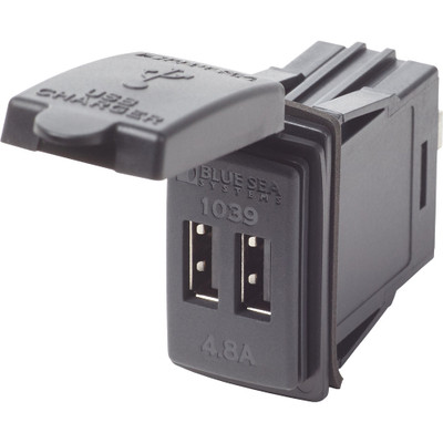 Blue Sea Dual USB Charger - 24V Contura Mount Blue Sea Dual USB Charger - 24V Contura Mount