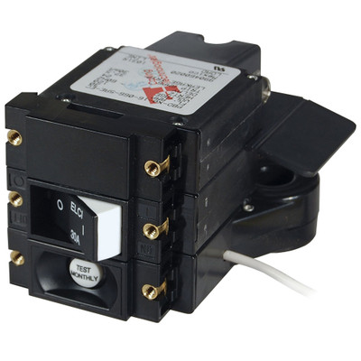 Blue Sea A-Series ELCI Main Circuit Breaker - Double Pole 120V AC 30A - Flat Rocker Blue Sea A-Series ELCI Main Circuit Breaker - Double Pole 120V AC 30A - Flat Rocker