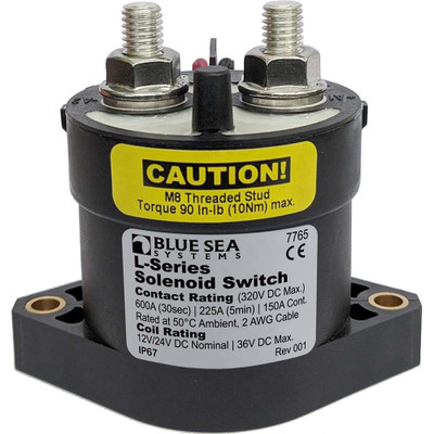 Blue Sea 7765 L-Series Solenoid Switch - 50A - 12/24V DC Blue Sea 7765 L-Series Solenoid Switch - 50A - 12/24V DC