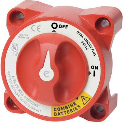 Blue Sea 5511e e-Series Dual Circuit Plus Battery Switch Blue Sea 5511e e-Series Dual Circuit Plus Battery Switch