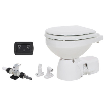 Jabsco Quiet Flush E2 Fresh Water Toilet Compact Bowl - 24V - Soft Close Lid Jabsco Quiet Flush E2 Fresh Water Toilet Compact Bowl - 24V - Soft Close Lid