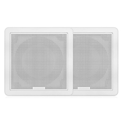 FUSION FM-F77SW FM Series 7.7" Flush Mount Square Marine Speakers - White Grill - 200W