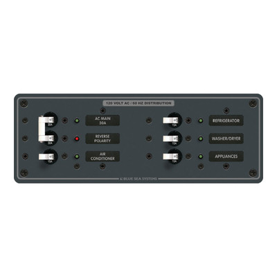 Blue Sea 8099 AC Main +4 Positions Toggle Circuit Breaker Panel (White Switches) Blue Sea 8099 AC Main +4 Positions Toggle Circuit Breaker Panel (White Switches)