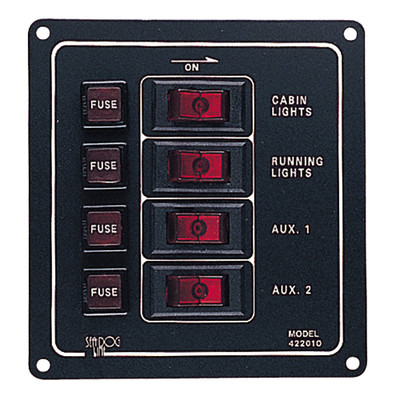 Sea-Dog Aluminum Switch Panel - Vertical - 4 Switch Sea-Dog Aluminum Switch Panel - Vertical - 4 Switch