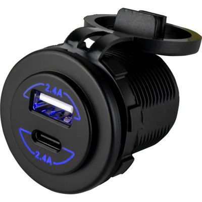 Sea-Dog Round Dual USB & USB-C Power Socket Sea-Dog Round Dual USB & USB-C Power Socket