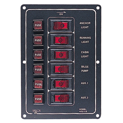 Sea-Dog Aluminum Switch Panel Vertical - 6 Switch Sea-Dog Aluminum Switch Panel Vertical - 6 Switch
