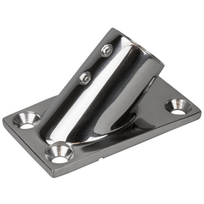 Sea-Dog Rail Base Fitting Rectangular Base 45° 316 Stainless Steel - 3-1/4" x 1-7/8" - 1" OD Sea-Dog Rail Base Fitting Rectangular Base 45° 316 Stainless Steel - 3-1/4" x 1-7/8" - 1" OD