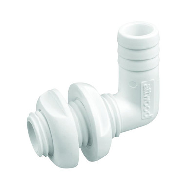 Attwood White Plastic 90 Degree Thru-Hull Connector - 3/4" Inner Diameter Attwood White Plastic 90 Degree Thru-Hull Connector - 3/4" Inner Diameter