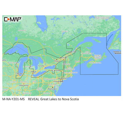 C-MAP M-NA-Y201-MS Great Lakes To Nova Scotia REVEAL Coastal Chart C-MAP M-NA-Y201-MS Great Lakes To Nova Scotia REVEAL Coastal Chart