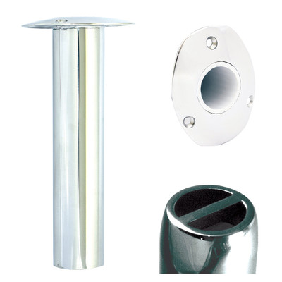 Tigress Oval Head SS Gunnel Mount Rod Holder - 0° - 9" Tigress Oval Head SS Gunnel Mount Rod Holder - 0° - 9"