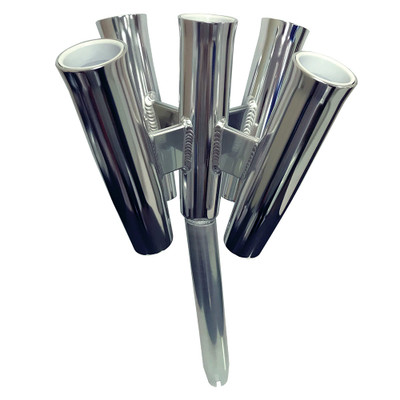 Tigress Five Rod Cluster - Bent Butt - Polished Aluminum Tigress Five Rod Cluster - Bent Butt - Polished Aluminum
