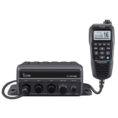 Icom M510BB 21 Black Box VHF w/Black Command Mic & 3 Command Mic Ports Icom M510BB 21 Black Box VHF w/Black Command Mic & 3 Command Mic Ports