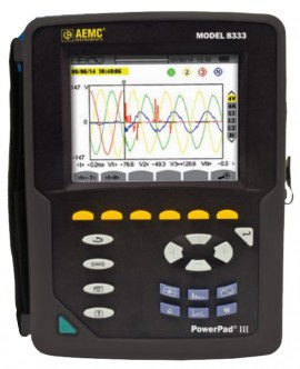 AEMC 8333 Power Quality Analyzer with three AmpFlex® sensors, three-phase, 24"
