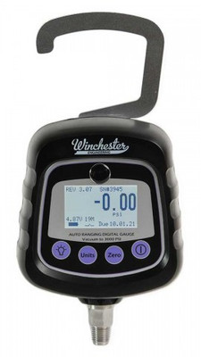Winchester MODEL 1 Digital Pressure Gauge, -30 Hg to 3000 psi, ¼" NPT male, rubber housing