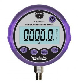 Winchester MODEL 2 Digital Pressure Gauge, 0 to 10,000 psi, ¼" NPT male, rubber housing