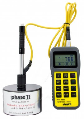 Phase II PHT-1800C Portable Hardness Tester with D impact device and certified test block