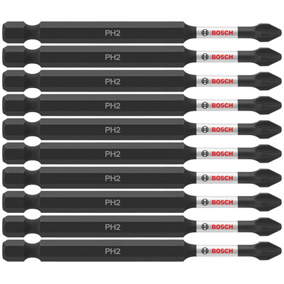 Bosch ITPH235B 10-Pc Impact Tough 3.5" Phillips #2 Power Bits