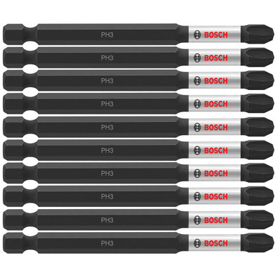 Bosch ITPH335B 10-Pc Impact Tough 3.5" Phillips #3 Power Bits (10 Pack)