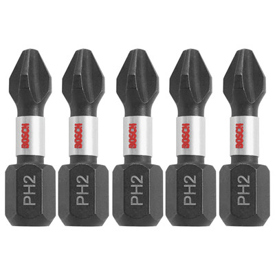 Bosch ITPH2105 5 pc. Impact Tough 1 In. Phillips #2 Insert Bits