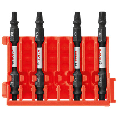 Bosch CCSDETV2504 4-Pc Torx 2.5" Double-Ended Bits with Clip