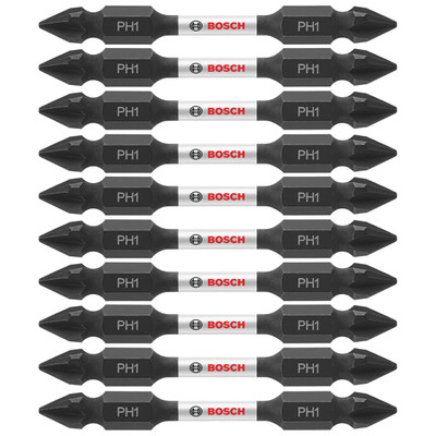 Bosch ITDEPH125B 10-Pc Impact Tough 2.5" Phillips #1 Double-Ended Bits