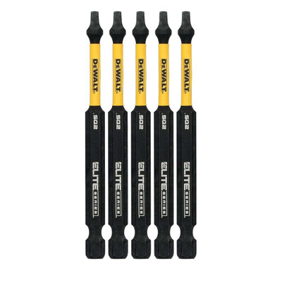 DeWalt DWAFE3SQ2IR5 Elite Series 3.5 in. Impact Bits for SQ2, Laser-Etched Identification (5 Pack)