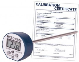 REED R2000 Stainless Steel Digital Stem Thermometer, -40 to 450°F (-40 to 230°C), Water-resistant,  includes Traceable Calibration Certificate
