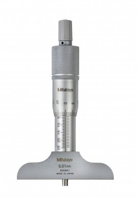 Mitutoyo 128-103 Depth Micrometer, 63.5 x 16 mm Base