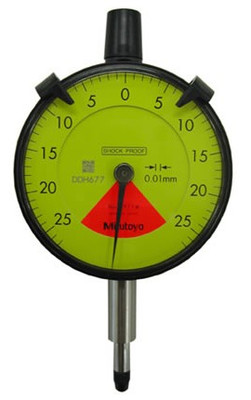Mitutoyo 2971AB Series 2 1-Revolution Dial Indicator, 0.5/0.7 mm, 0.01 mm graduation