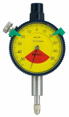 Mitutoyo 1929A-62 Series 1 Compact One Revolution Dial Indicator with lug back, 0 to 1, metric, waterproof