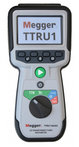 Megger TTRU1-BASIC Handheld Transformer Turns Ratiometer, 37.5 V AC
