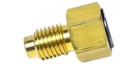 Yellow Jacket 19162 ACME Solid Adapter, 1/2" Acme Male x 1/4" Female fl. Hex, R-134a