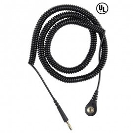 DESCO 09682 Coil Cord with 0.16" snap socket, 20'