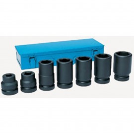 Grey Pneumatic 9155 Drive Wheel Impact Socket Set, 1" Drive, 8-piece Metric