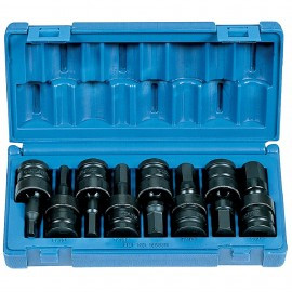 Grey Pneumatic 1398UH Hex Impact Set, ½" Drive, 8-Piece