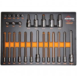 Mayhew Tools 16065F Hex Socket Bit Set, 26-piece, Metric