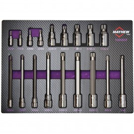 Mayhew Tools 16066F Triple Square Master Socket Bit Set, 18-piece, S2 Tool Steel