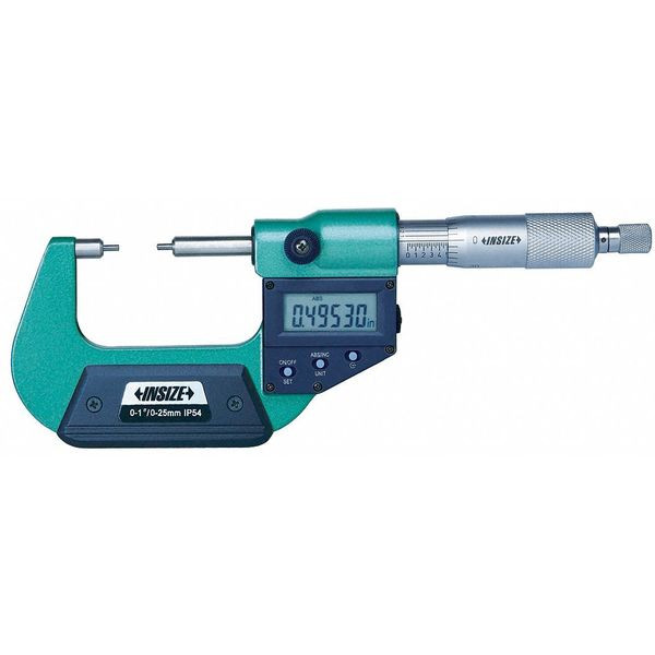 Insize 3533-25Be Electronic Spline Micrometer, 0-1"/0-25Mm, Type B