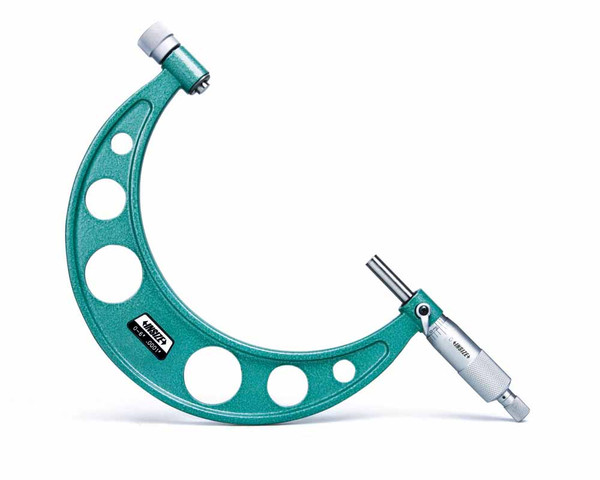 Insize 3206-61 Outside Micrometer With Interchangeable Anvils, 2-6", Graduation .0001"