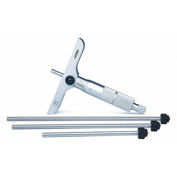 Insize 3241-B4 Depth Micrometer, 0-4", Graduation .001", Base 2.480.669"