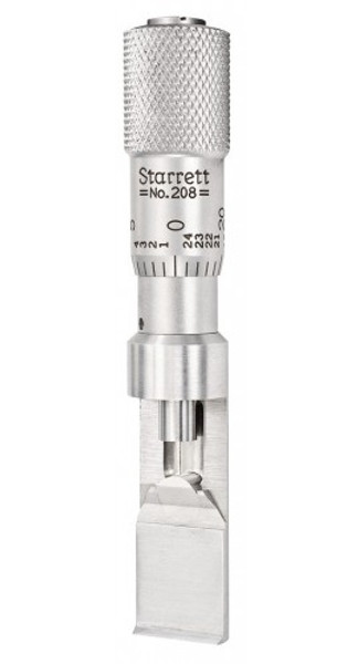 Starrett 208Z Stainless-Steel Can Seam Micrometer, 0 to 0.375", 0.001" graduation