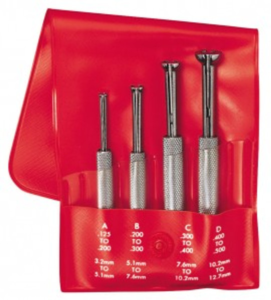 Starrett S831EZ Small Hole 4-Piece Gauge Set, 0.125 to 0.5"